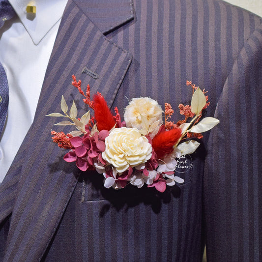 Rosie Preserved Pocket Boutonniere| Personalized Bridal Bouquet For Wedding