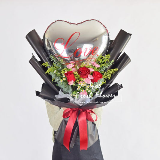 Shinta | Fresh Flower Balloon Bouquet | Same day delivery