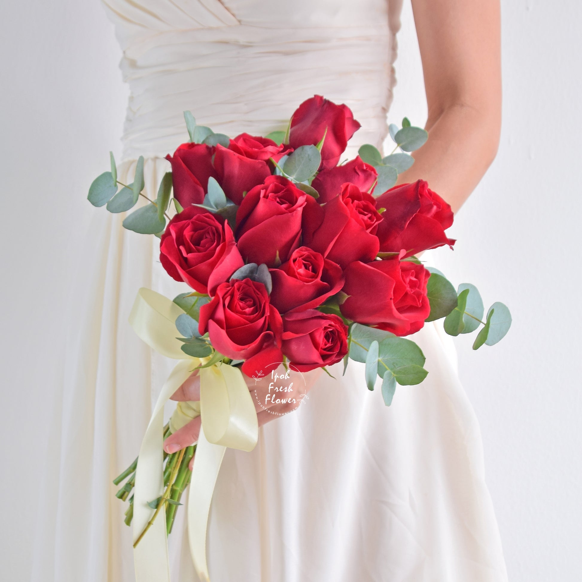 Red Rose Sincerity Bridal With Boutonniere| Personalized wedding & ROM flowers