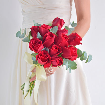 Red Rose Sincerity Bridal With Boutonniere| Personalized wedding & ROM flowers