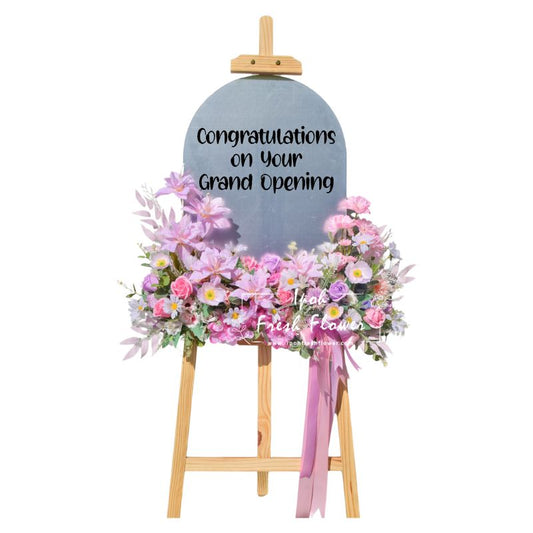 Sunrise Glory Artificial Flowers Mirror Opening Stand| Same Day Delivery Ipoh