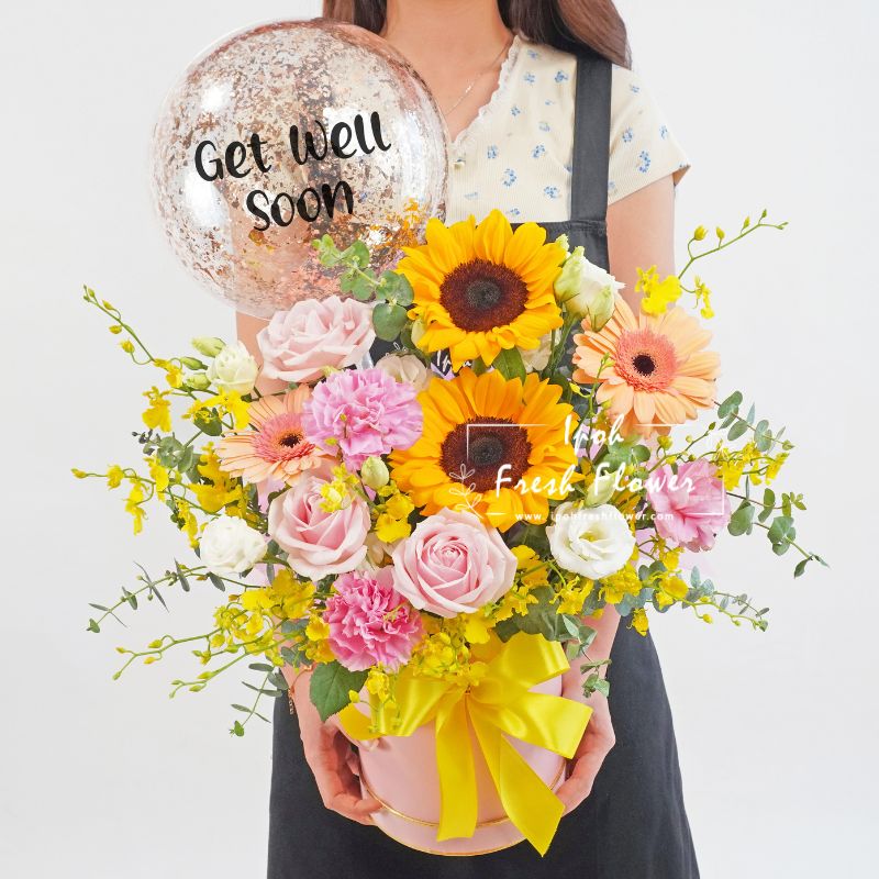 Suntella| Fresh Flower Sunflower Basket| Same Day Delivery