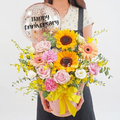 Suntella| Fresh Flower Sunflower Basket| Same Day Delivery