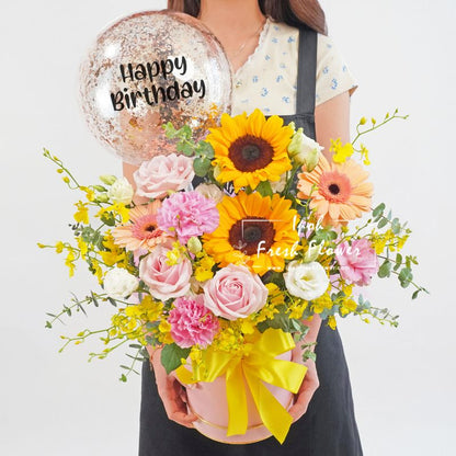 Suntella| Fresh Flower Sunflower Basket| Same Day Delivery