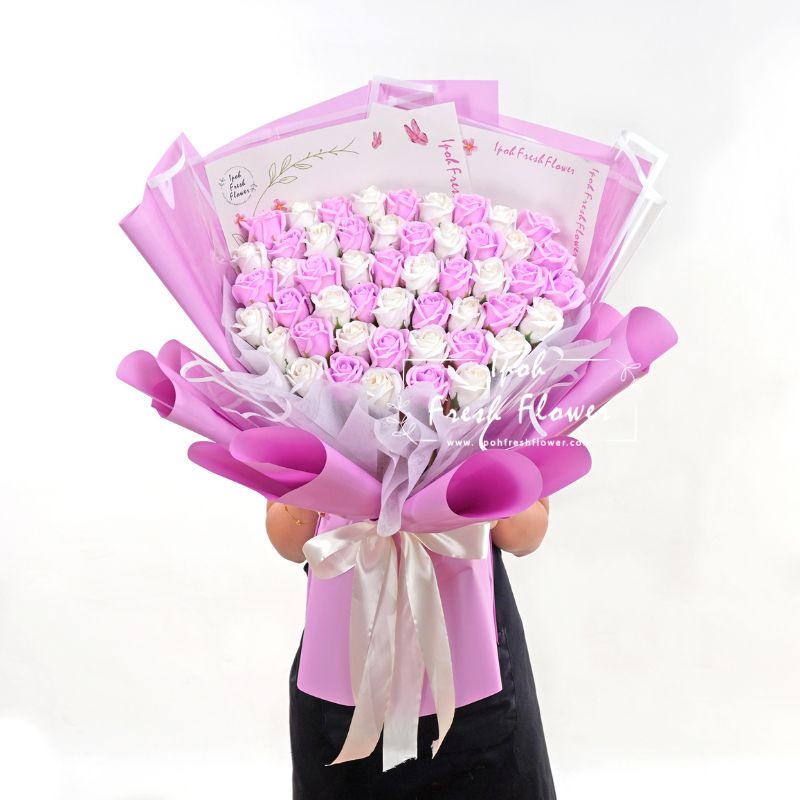 Susie| 50 Stalk Soap Flowers Bouquet Delivery