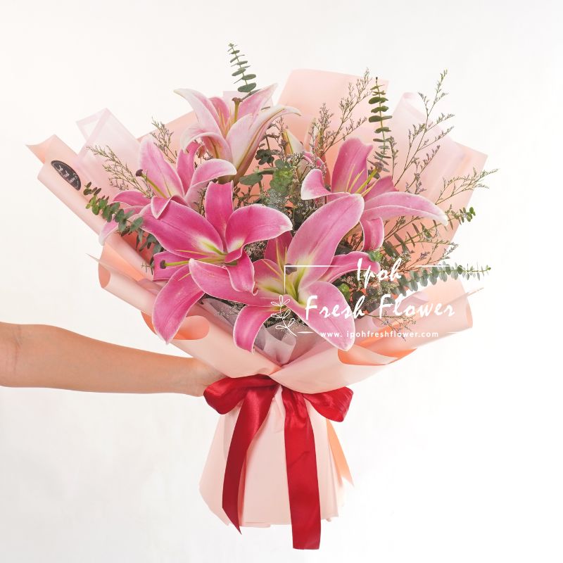 Cherished| Pink lilies Fresh Flower Bouquet Delivery