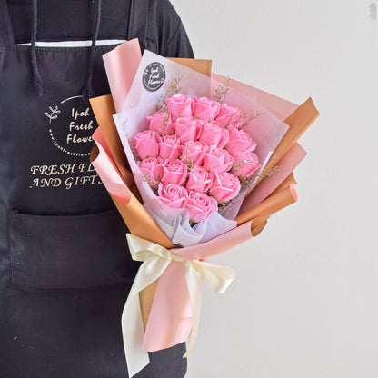 Vinnie| Pink Roses Soap Flower Bouquet |Same Day Delivery