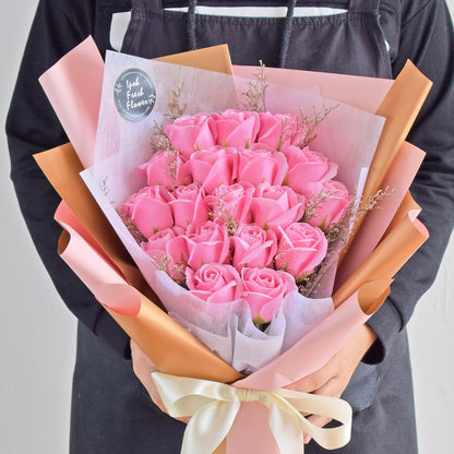 Vinnie| Pink Roses Soap Flower Bouquet |Same Day Delivery