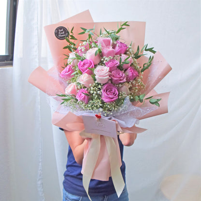 Violet| Roses Fresh Flower Bouquet| Same Day Delivery