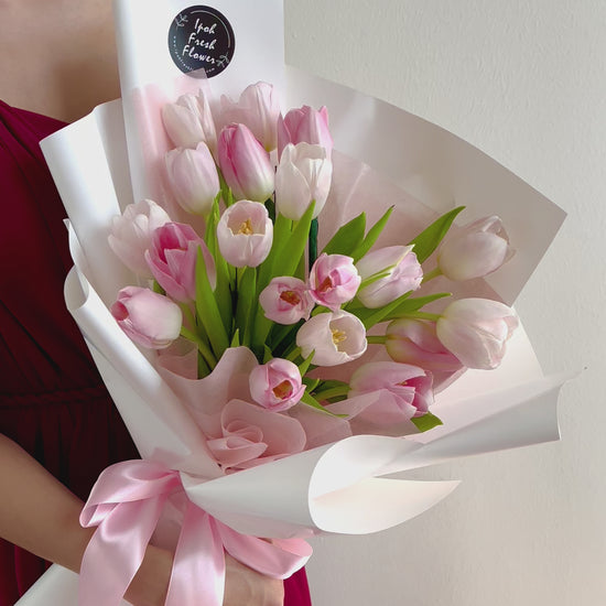 Yonina Pink Tulip Bouquet| Fresh Flower Bouquet Delivery