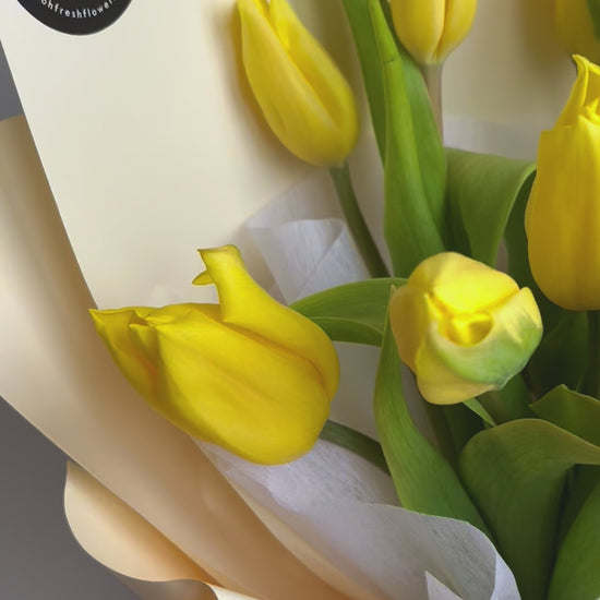 Yokohama Yellow Tulip Bouquet| Fresh Flower Bouquet Delivery