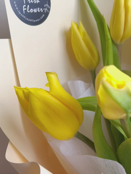 Yokohama Yellow Tulip Bouquet| Fresh Flower Bouquet Delivery