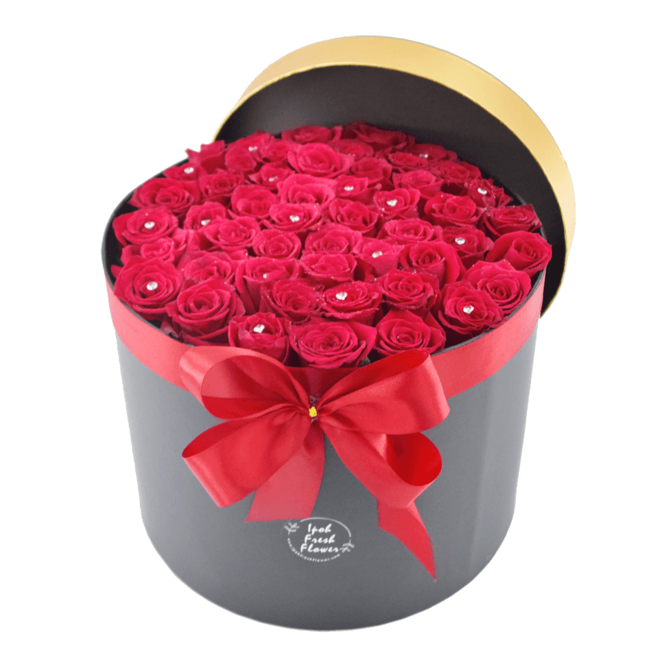 Fifty Shade of Red Roses Flower Box