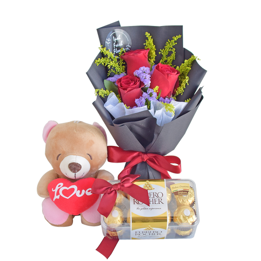 Be My Love Romantic Bundle| Fresh flower and gift delivery