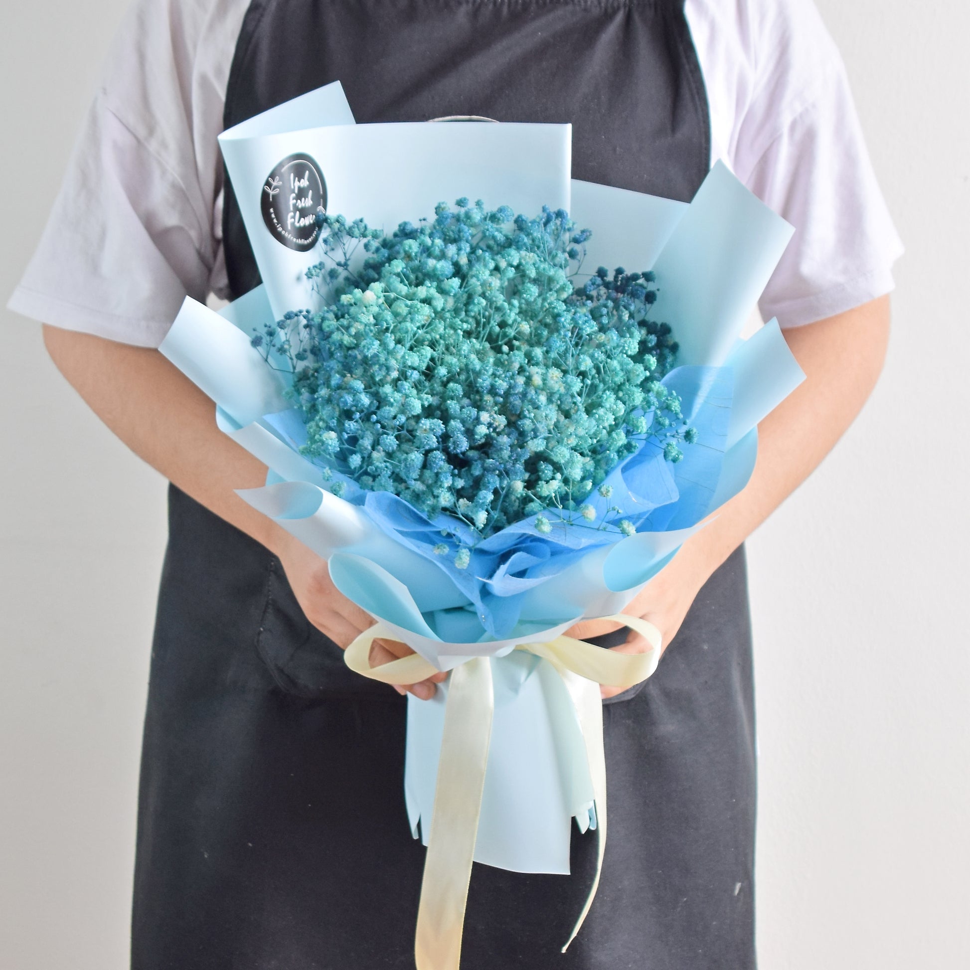 Blue Kisses Baby Breath Bouquet