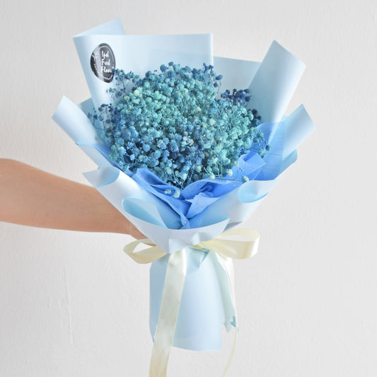 Blue Kisses Baby Breath Bouquet