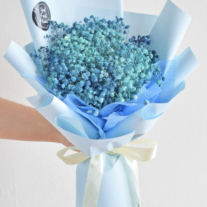 Blue Kisses Baby Breath Bouquet
