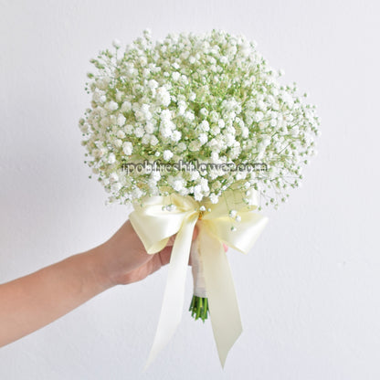 Baby Breath Bridal With Boutonniere| Personalized wedding & ROM flower bouquet