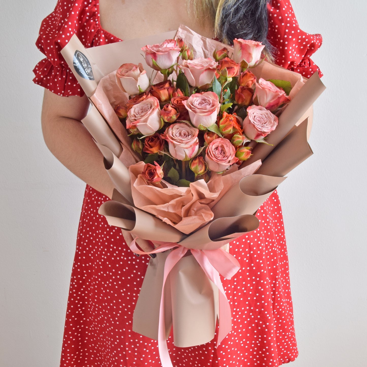 Cappuccino Rose| Valentine Fresh Flower Bouquet| Same Day Delivery