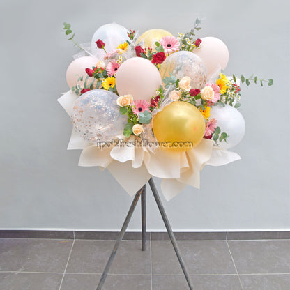 Ceremory| Grand opening flower stand with balloons