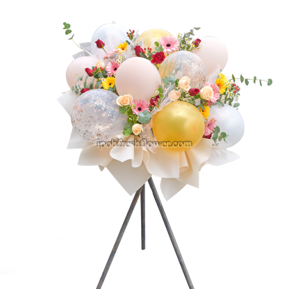 Ceremory| Grand opening flower stand with balloons