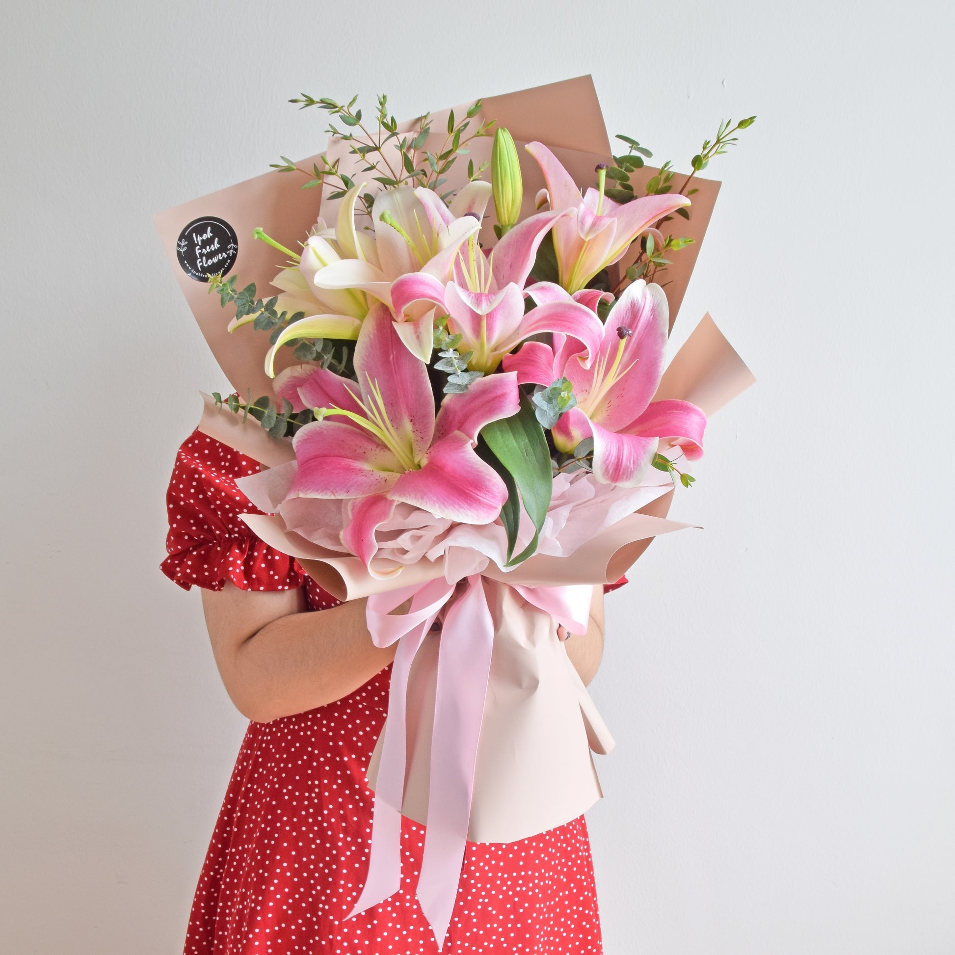Cherished| Pink lilies Fresh Flower Bouquet Delivery