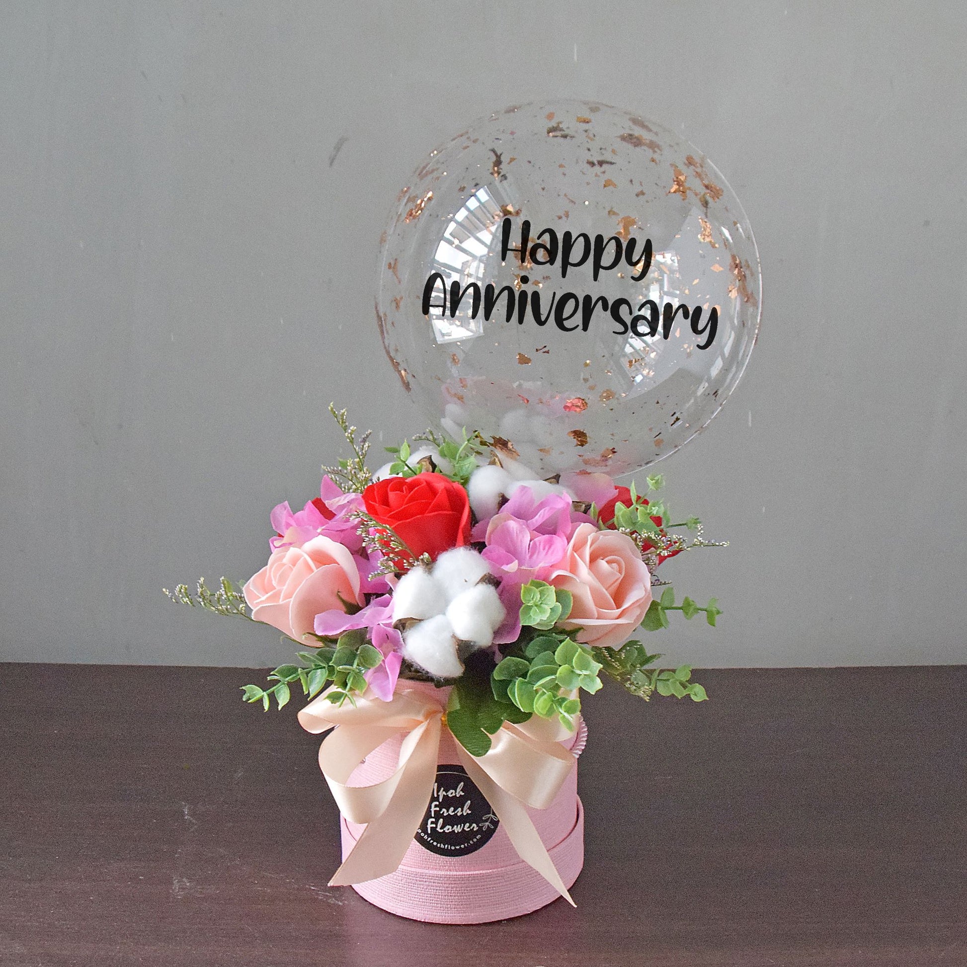 Classic Nikko| Artificial Soap Flowers Arrangement| Balloon Flower Box