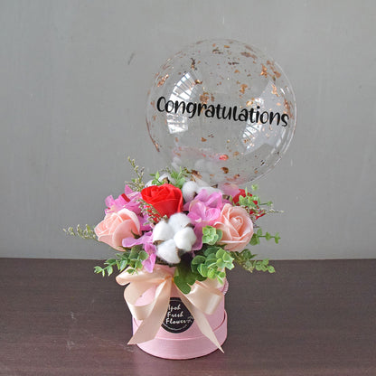 Classic Nikko| Artificial Soap Flowers Arrangement| Balloon Flower Box