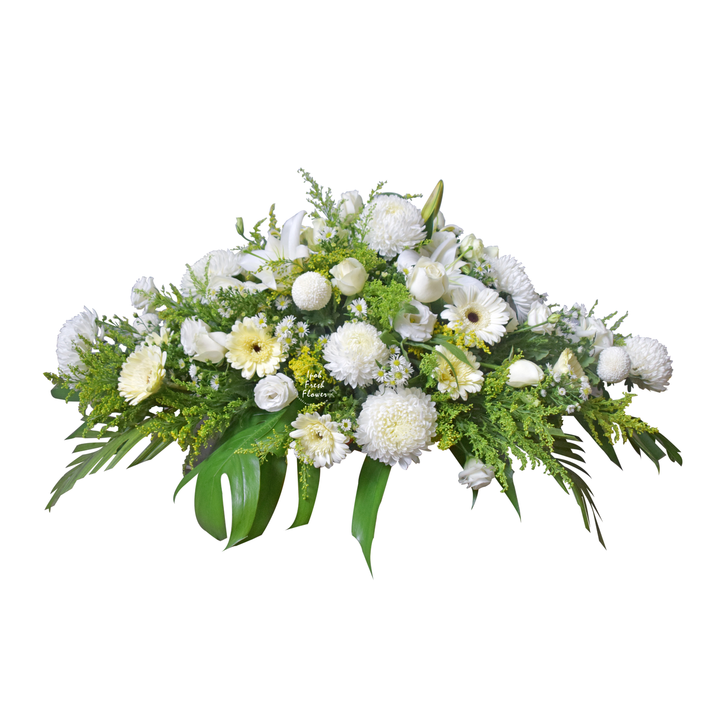 White Glory Casket| Wreath Funeral Flower