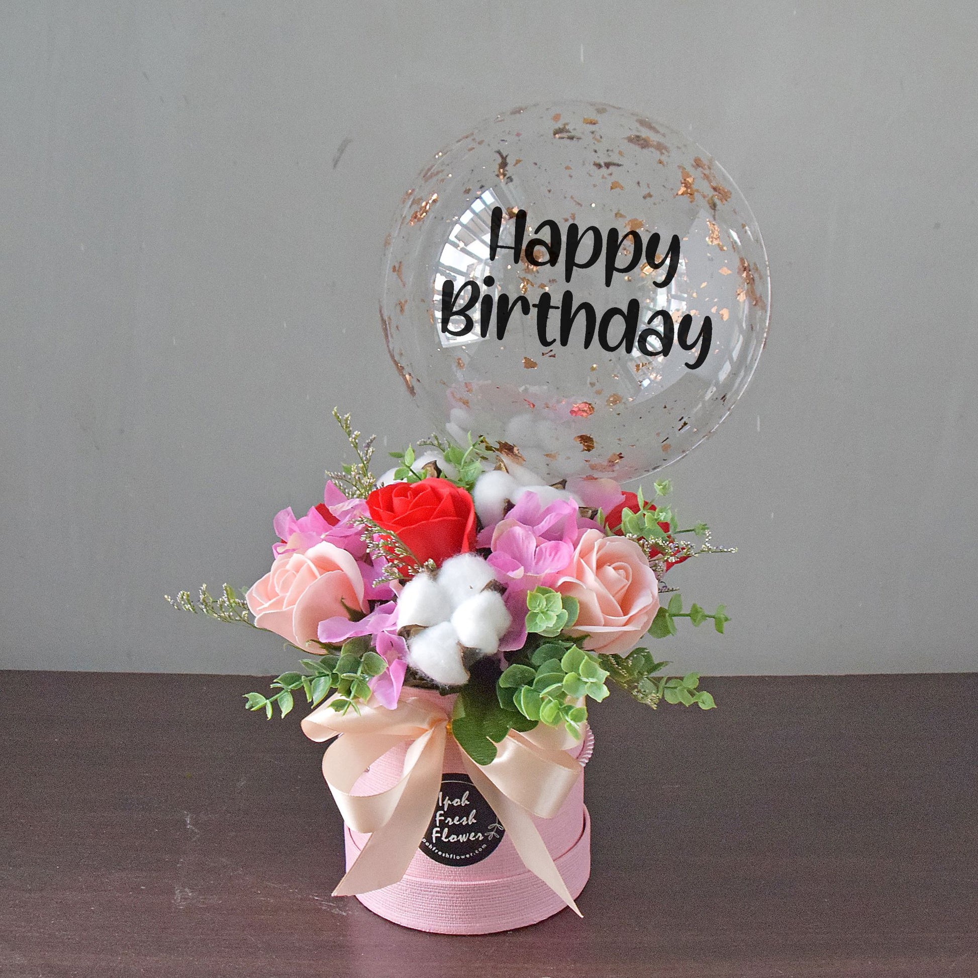 Classic Nikko| Artificial Soap Flowers Arrangement| Balloon Flower Box