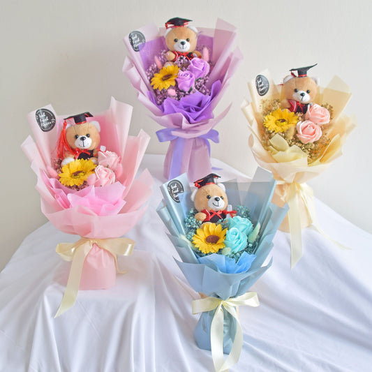 Mini Graduation Flower Bouquet| Soap Flower Bouquet