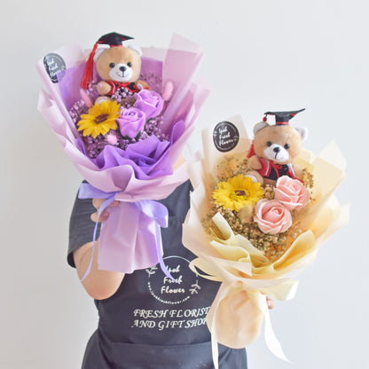 Mini Graduation Flower Bouquet| Soap Flower Bouquet