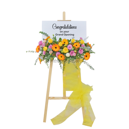 Gold Vision| Grand Opening Fresh Flowers Board Stands & Congratulations flowers