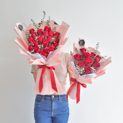 Hermosa| Valentine Roses Bouquet| Fresh Flower Delivery