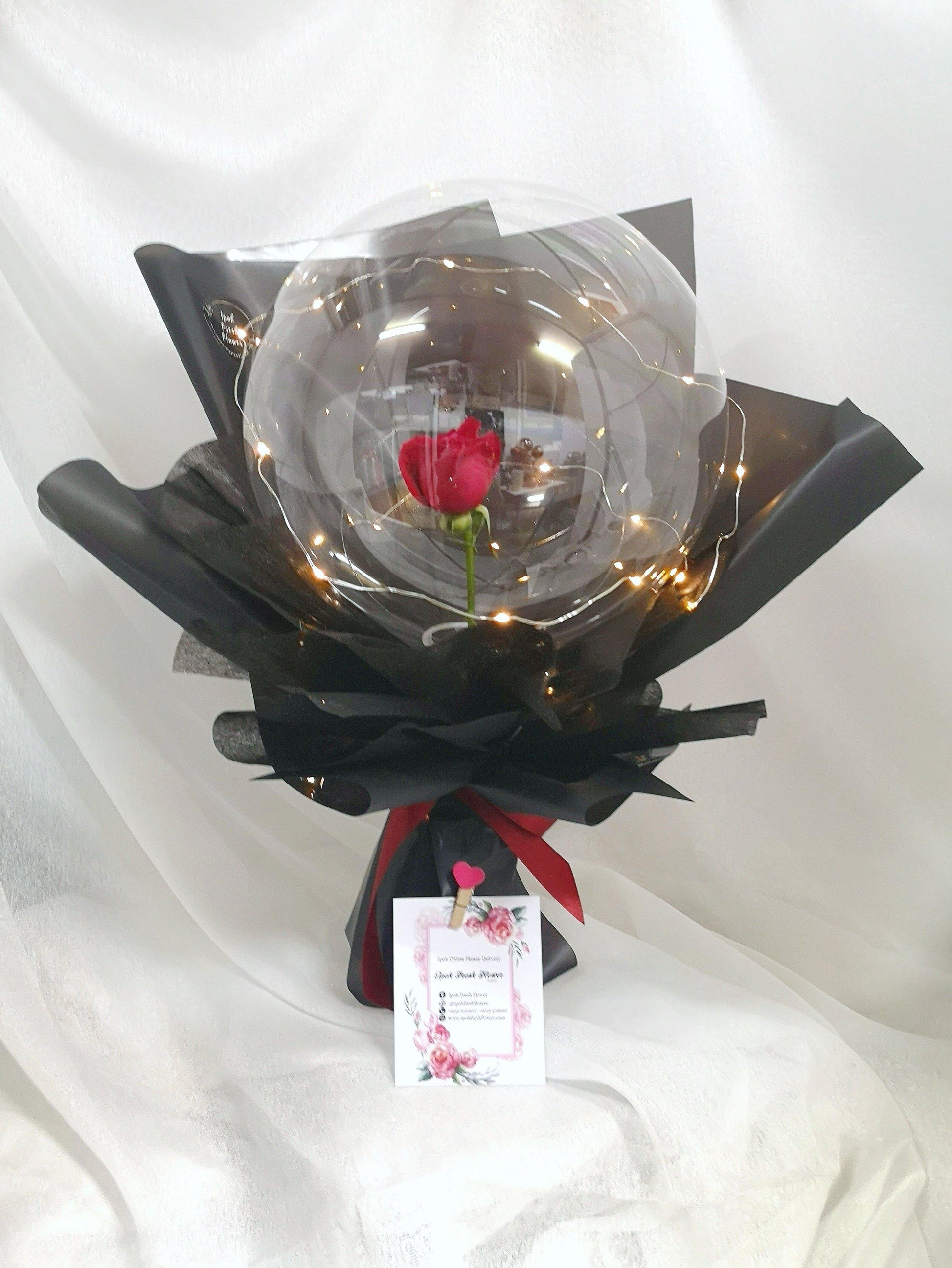 Rose in balloon| Balloon bouquet