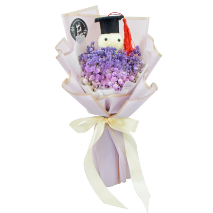 Mini Graduation Flower Bouquet with baby breath