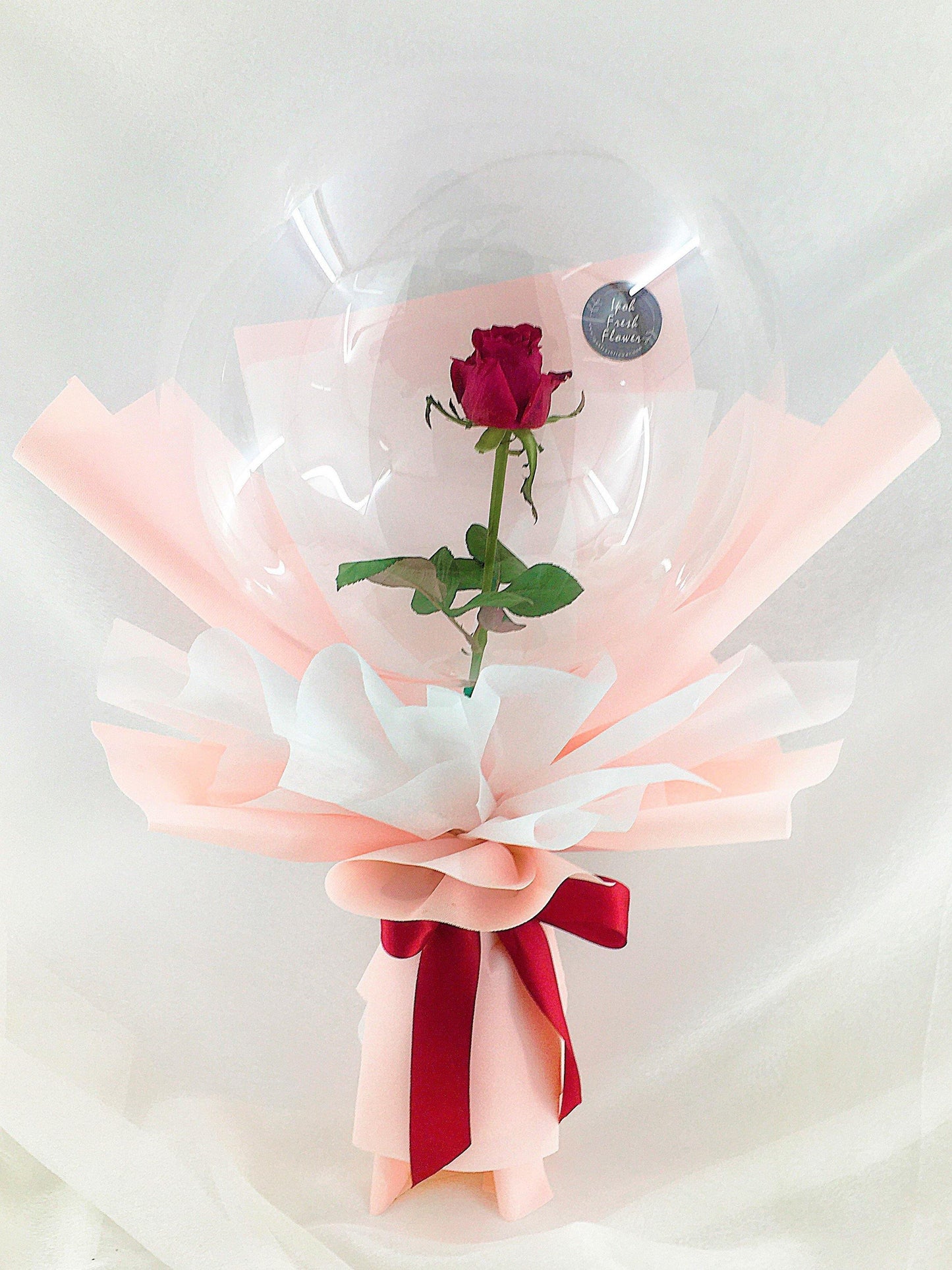 Rose in balloon- Love Blush| Balloon bouquet