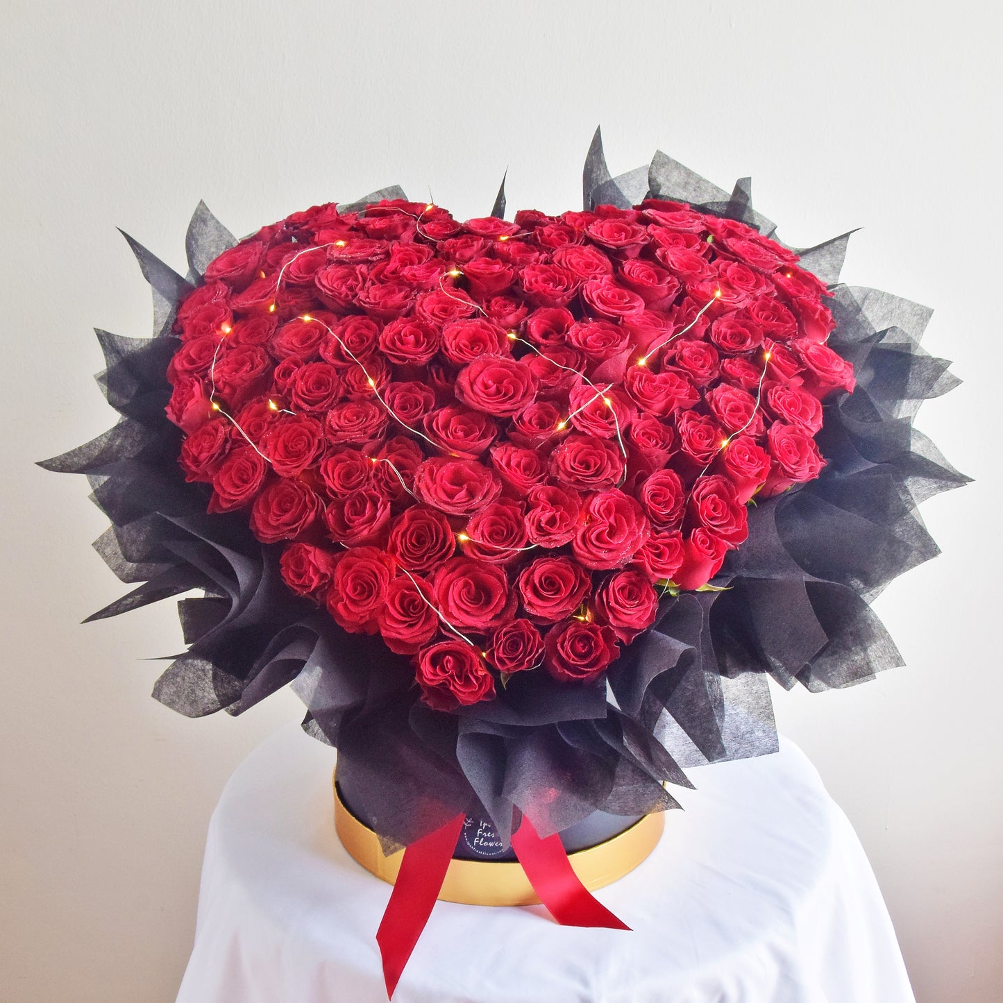 Love In Heart-99 Red Roses Fresh Flower Box