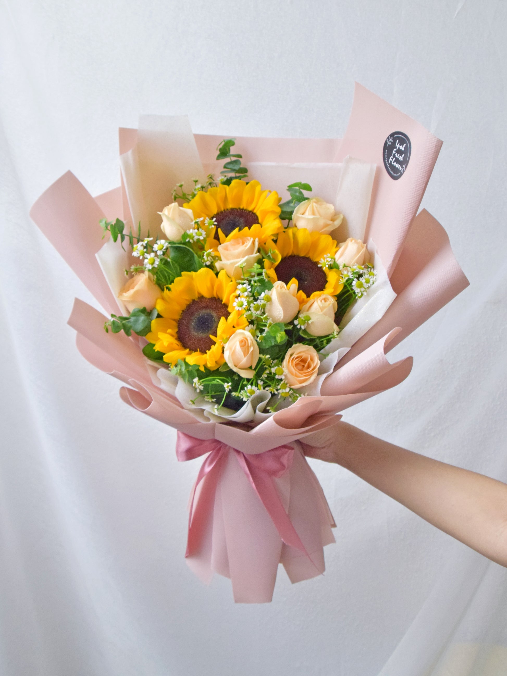 Marigold| Sunflower & rose bouquet