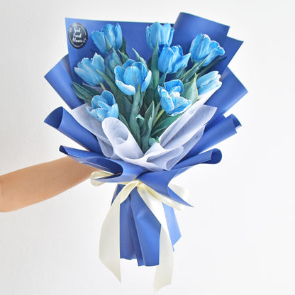Mystery Blue Tulip Bouquet| Fresh Flower Bouquet Delivery