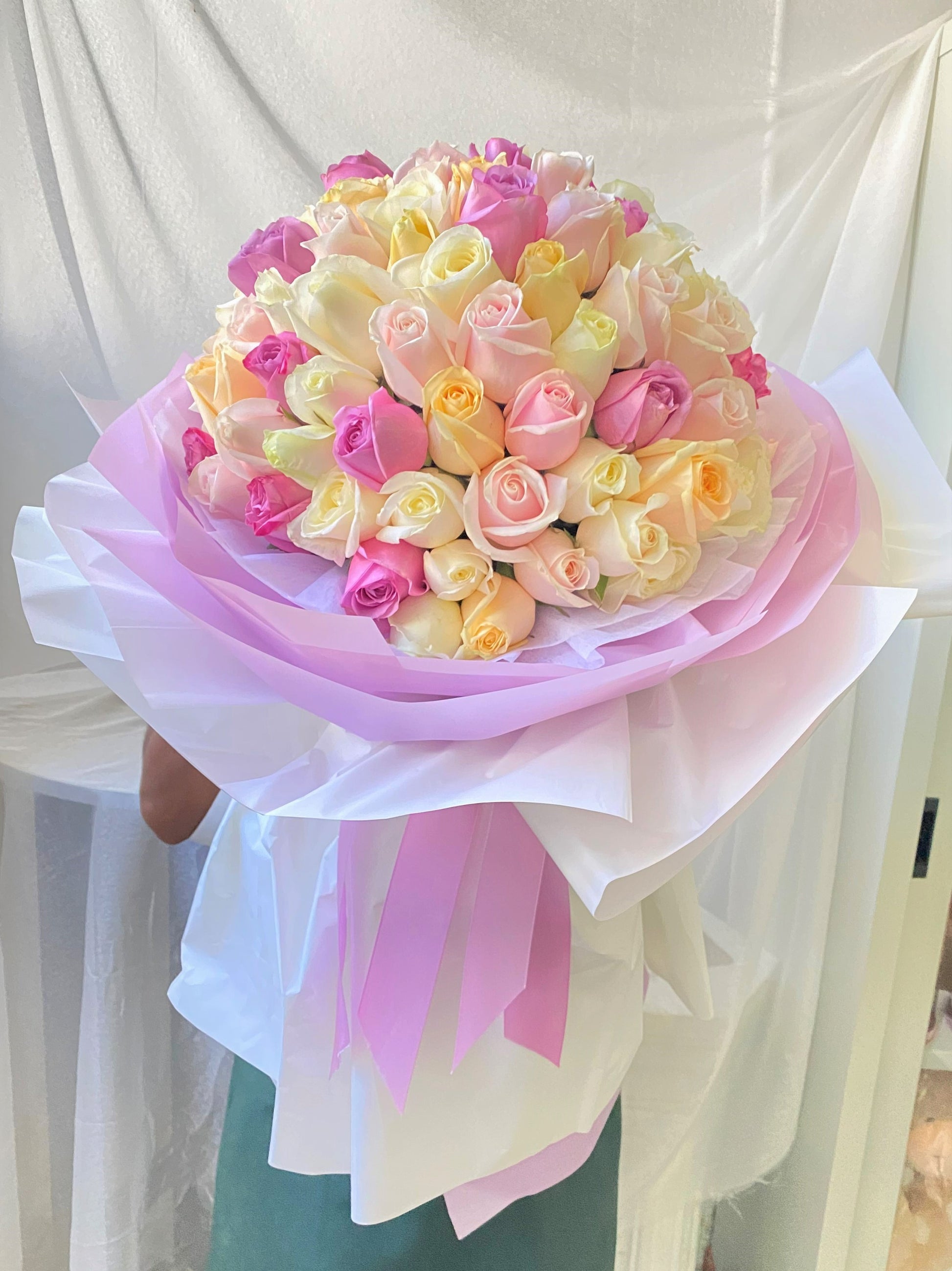 33 Pastel Roses| Fresh Flower Bouquet Delivery