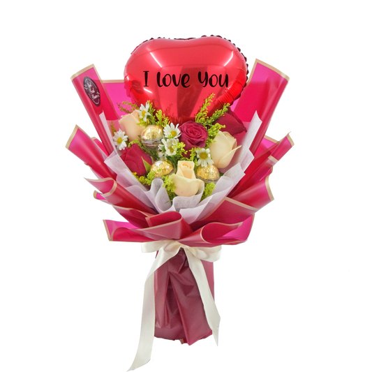 Queen of Heart| Fresh flower & Chocolate bouquet