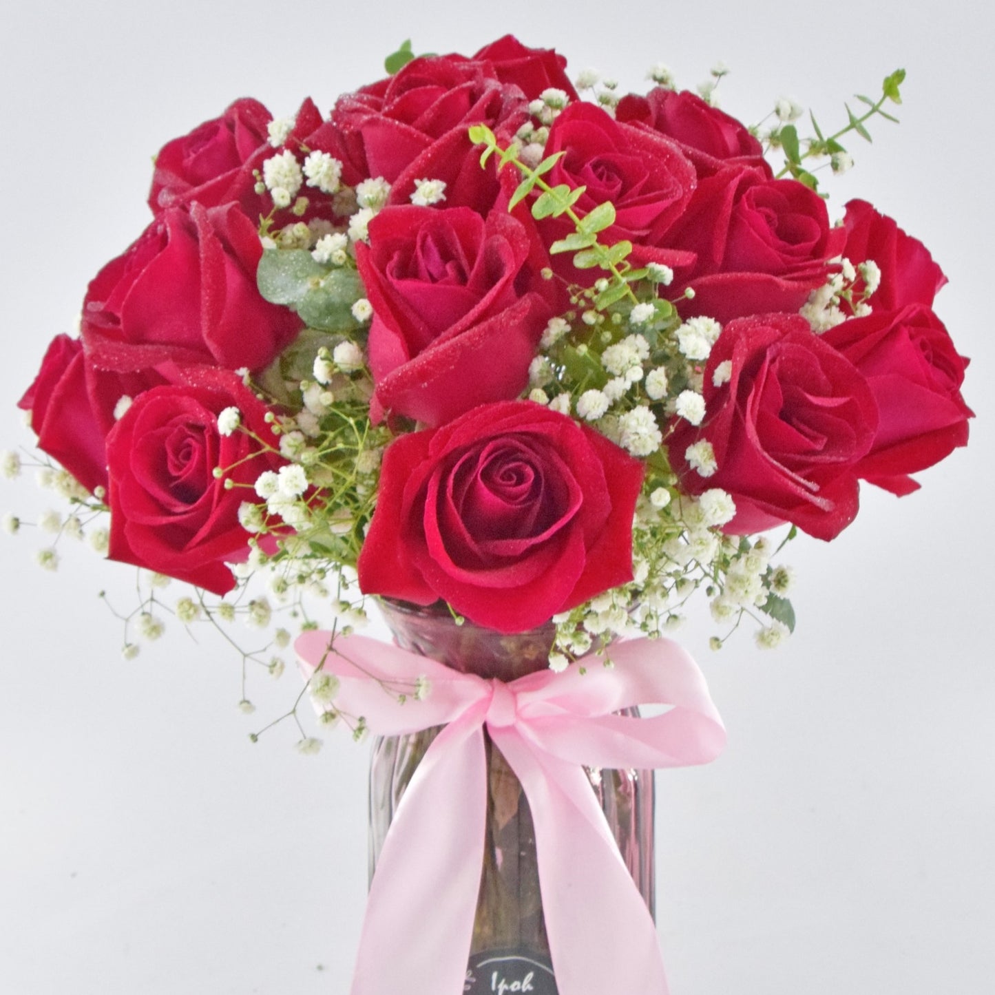 Red Velvet Rose Vase Arrangement| Fresh Flower In A Vase