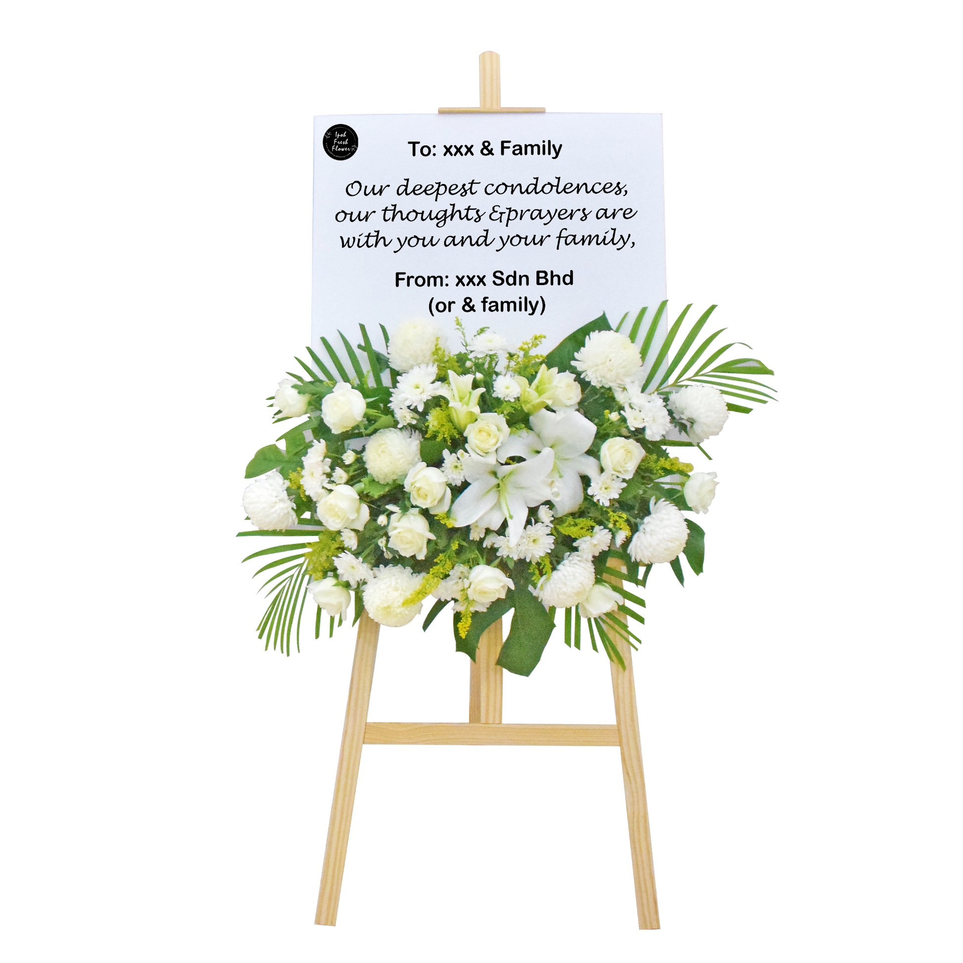 Remembrance| Condolence Fresh Flowers Board Stands| Free Delivery