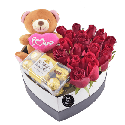 Romantic Gift Combo| Fresh Flower Bloom Box