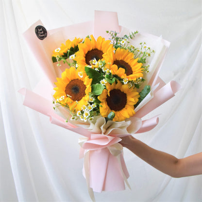 Summer| Sunflower & Chamomile Fresh Flower Bouquet| Same Day Delivery