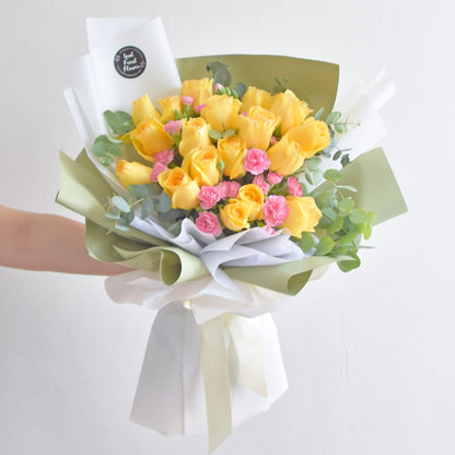 Sunshine Yellow Roses Bouquet| Fresh Flower Delivery