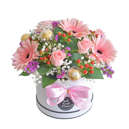 Sweet Beauty| Fresh Flower And Chocolate Gift Box Delivery