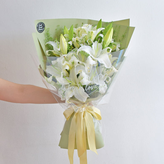 White Wonder| White Lilies Fresh Flower Bouquet Delivery