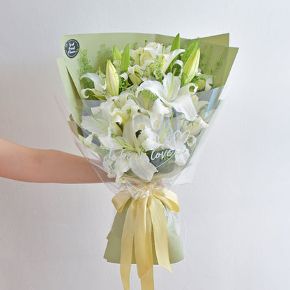 White Wonder| White Lilies Fresh Flower Bouquet Delivery